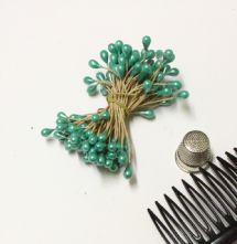 Bunch of 50 Green Pearly 4mm Flower Making Peps